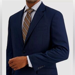 Nautica Blue Textured Modern-Fit Active Stretch Blazer Suit Jacket Sport Coat